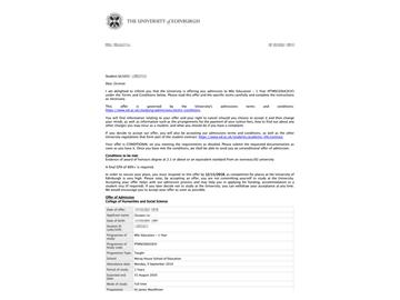 2019offer：恭喜朱同學獲得愛丁堡大學教育學專業碩士通知書