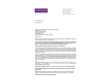 2019offer：恭喜吳同學獲得曼徹斯特大學國際時尚營銷專業碩士通知書