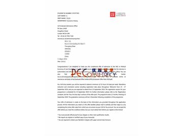 2019offer：恭喜李同學獲得倫敦大學學院（世界排名：10）高級材料科學專業碩士通知書